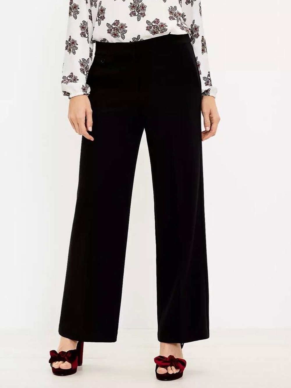 LOFT Black Wide-Leg Dress Pants